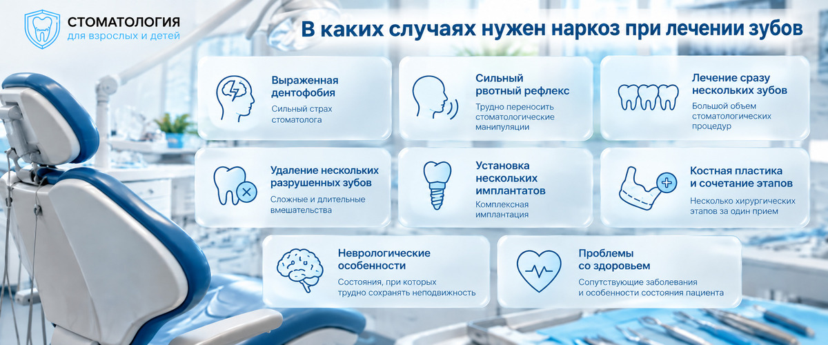 В каких случаях нужен наркоз при лечении зубов - стоматологиечская клиника у метро Щелковская и Первомайская